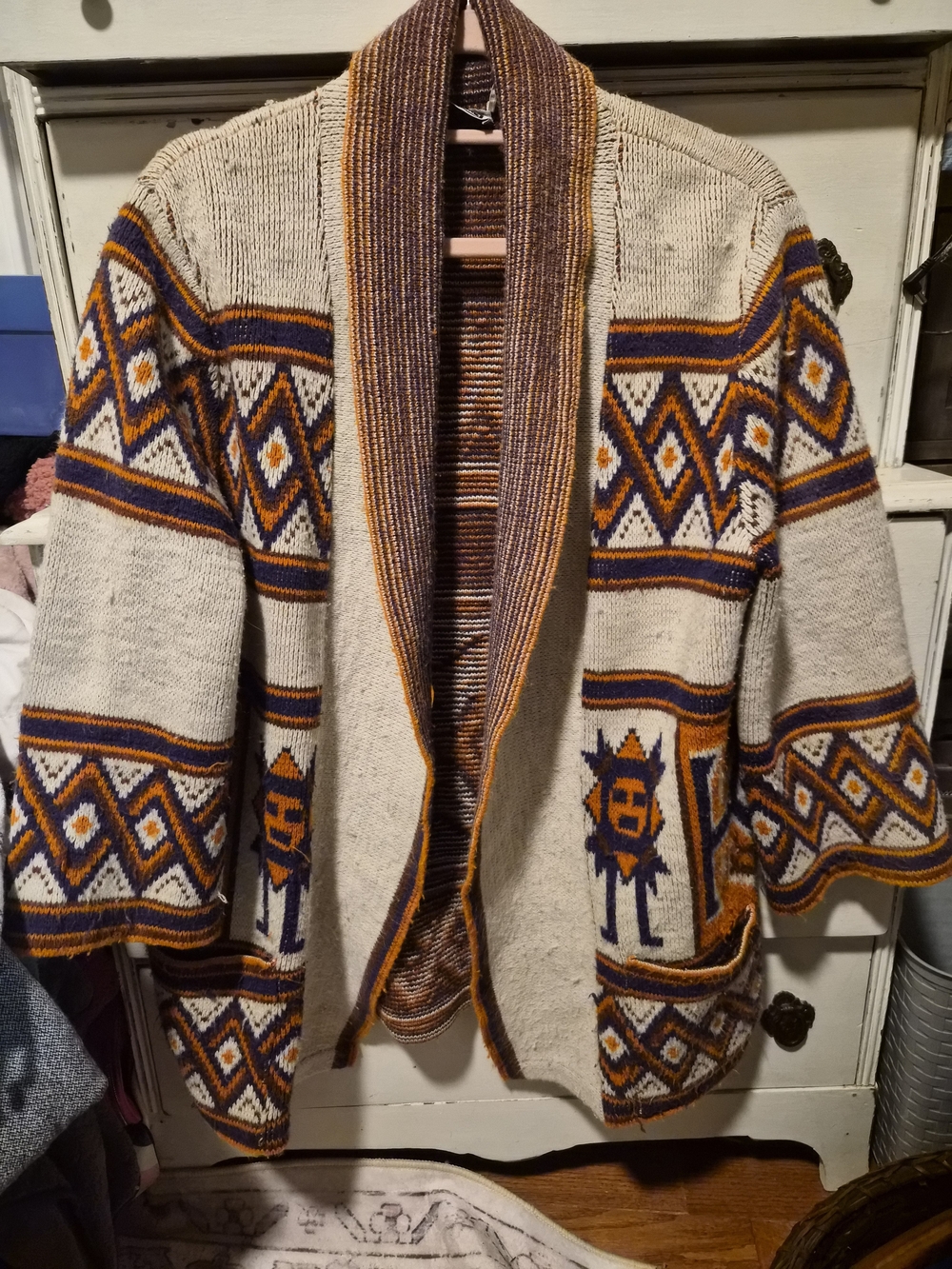 Vintage Wallachs 70s Southwestern Geometric Cardigan